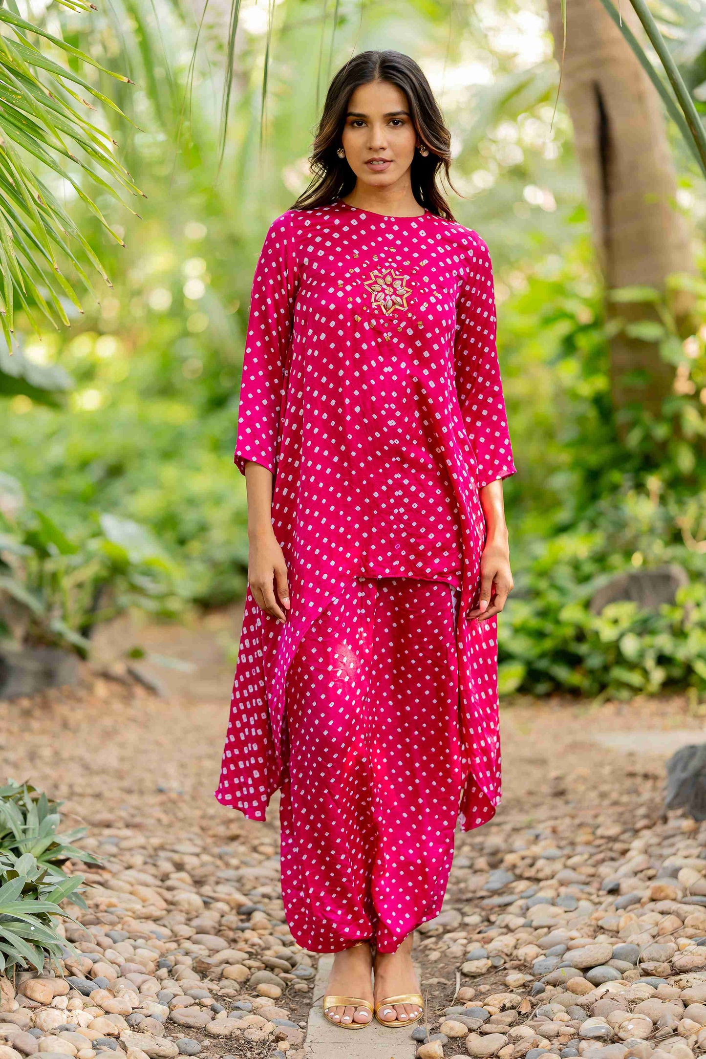 Asymmetrical Overlap Dhoti Set