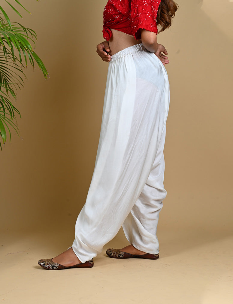 Dhoti Pants-White