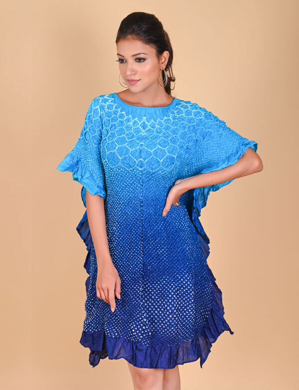 Sunflower Kaftan-Turquoise & Indigo Shaded