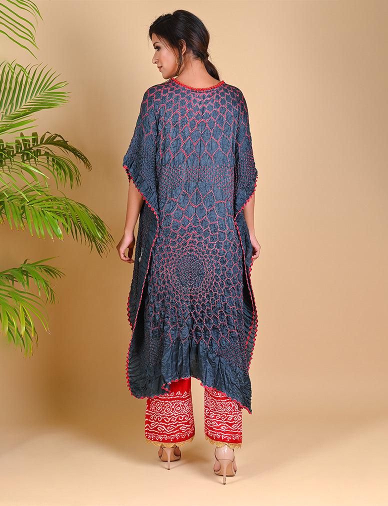 Three Flowers Kaftan-Grey
