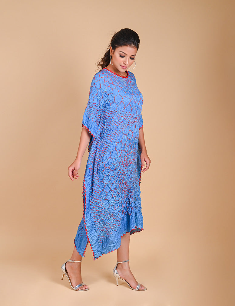 Three Flowers Kaftan-Sky Blue