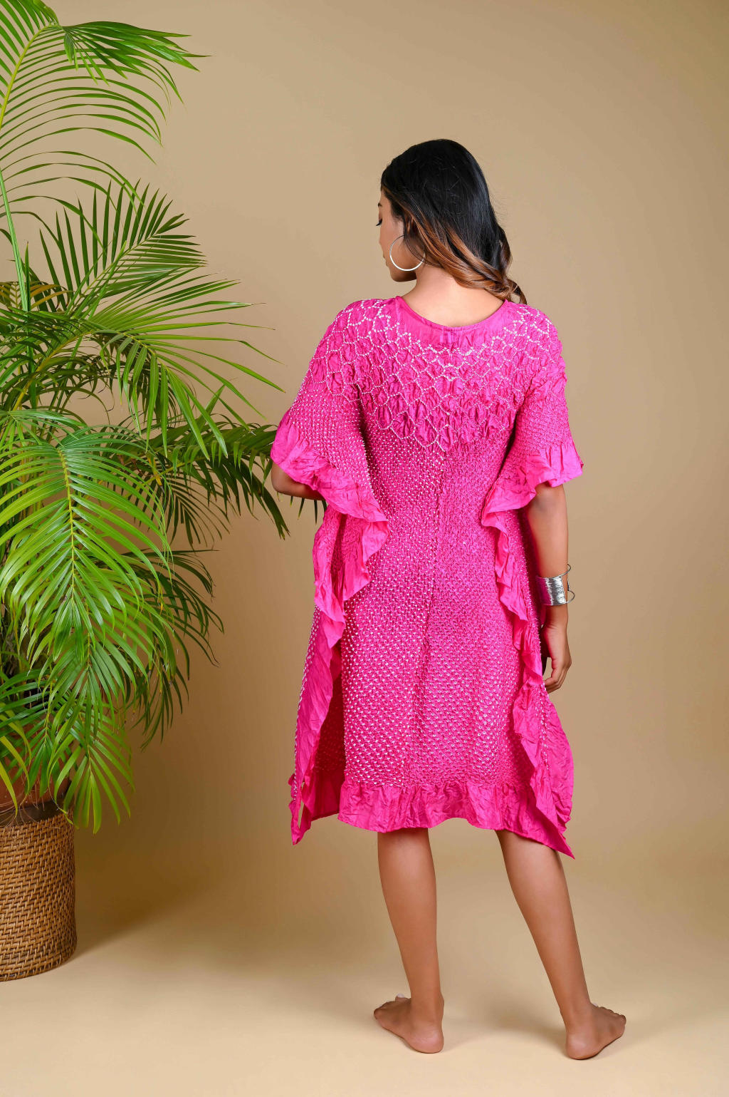 Sunflower Kaftan-Fuschia Pink