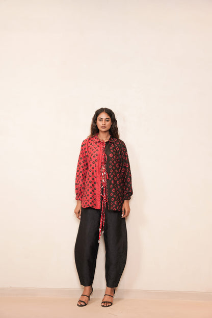 PEBBLES SHIRT RED BLK