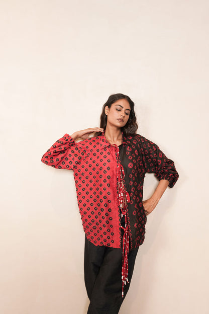 PEBBLES SHIRT RED BLK