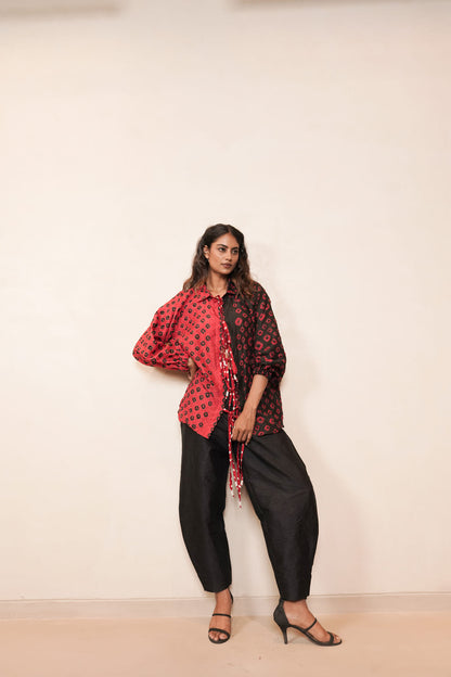 PEBBLES SHIRT RED BLK