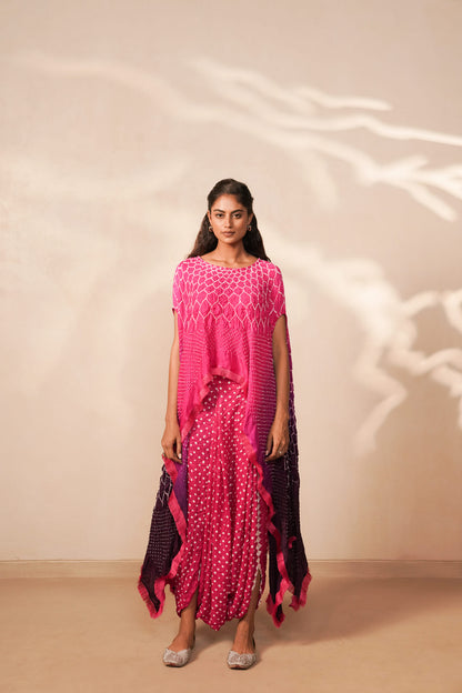 LEHER DRAPE SKIRT