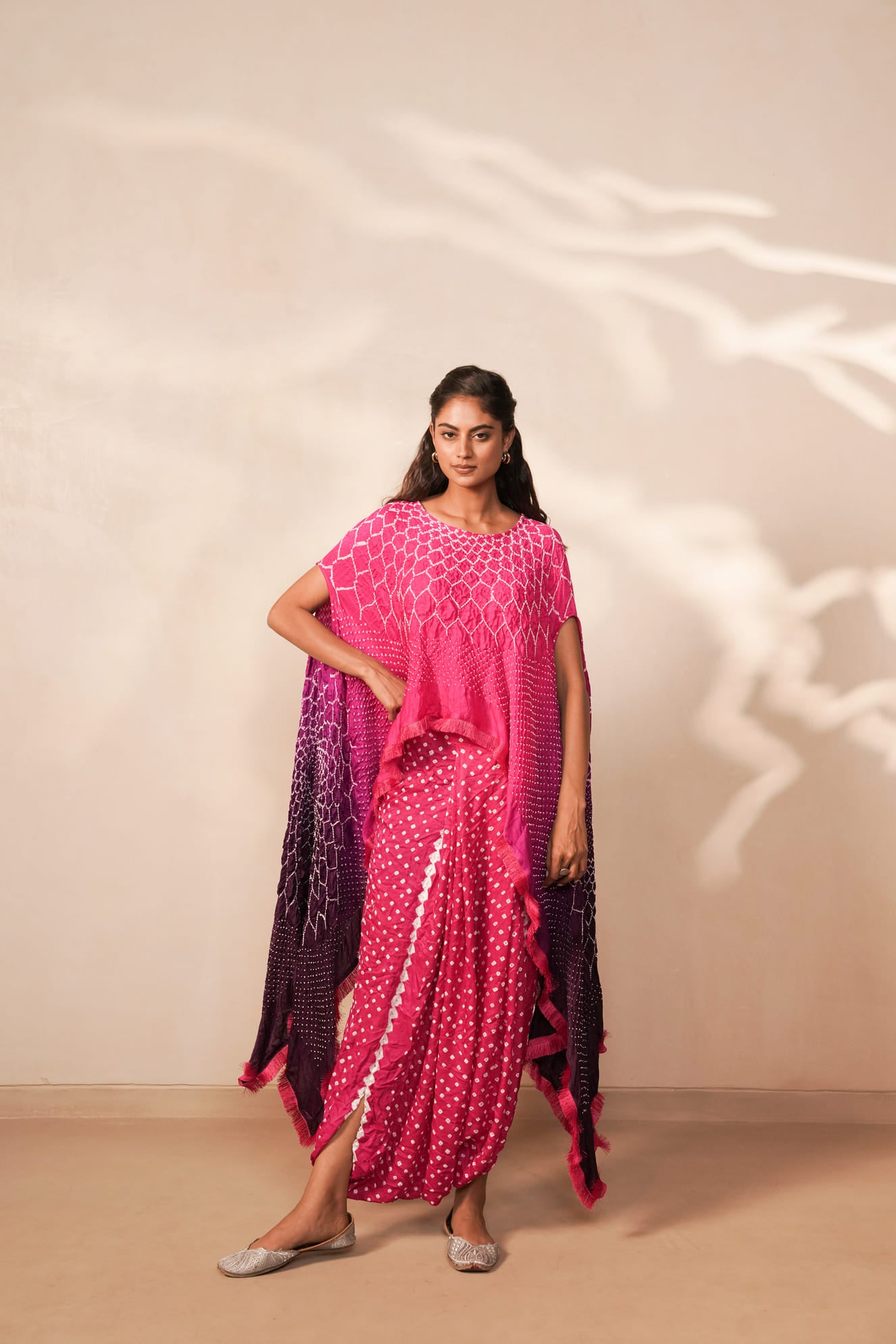 LEHER DRAPE SKIRT