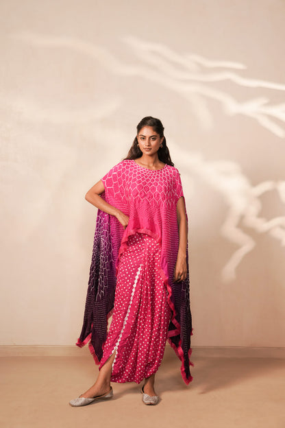 LEHER DRAPE SKIRT