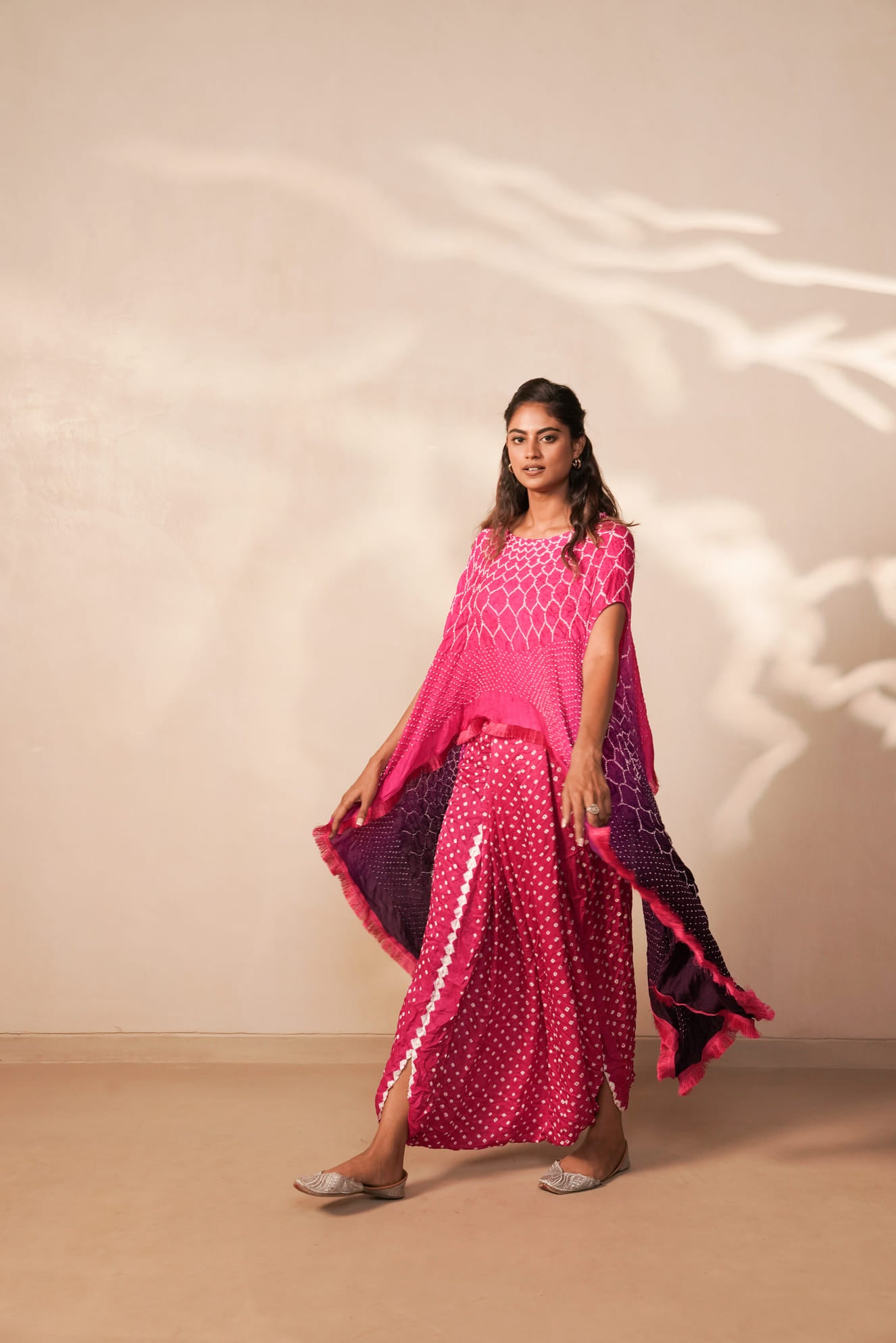 LEHER DRAPE SKIRT