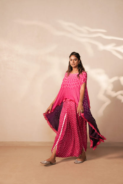 LEHER DRAPE SKIRT
