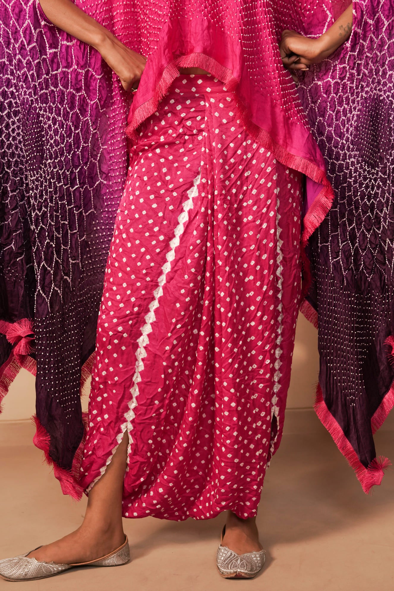LEHER DRAPE SKIRT