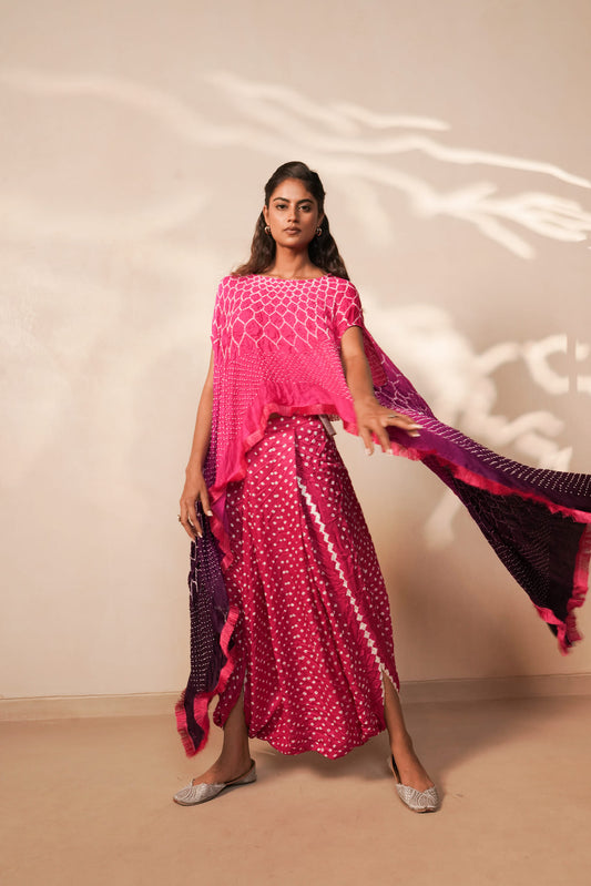 LEHER DRAPE SKIRT