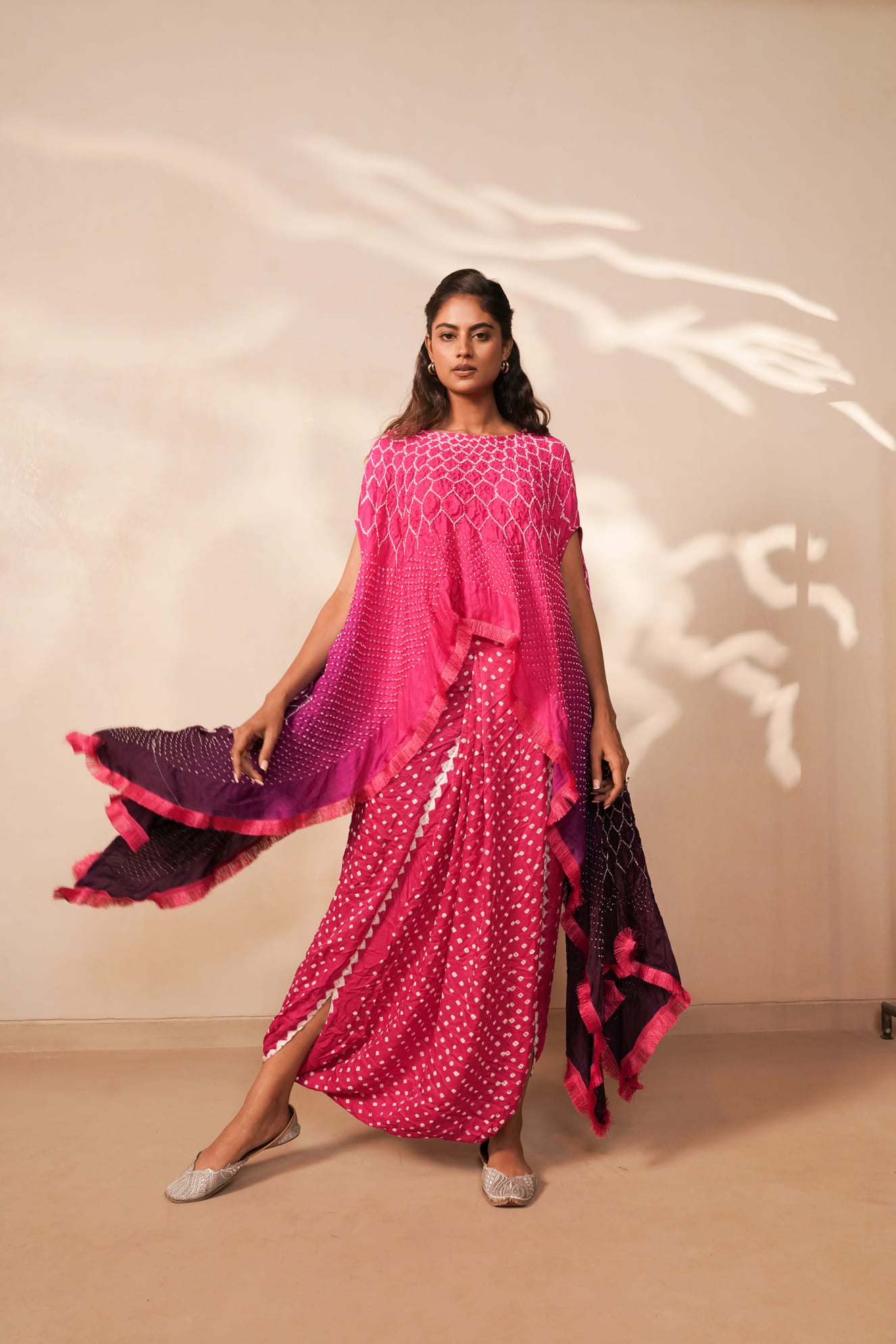 LEHER DRAPE SKIRT