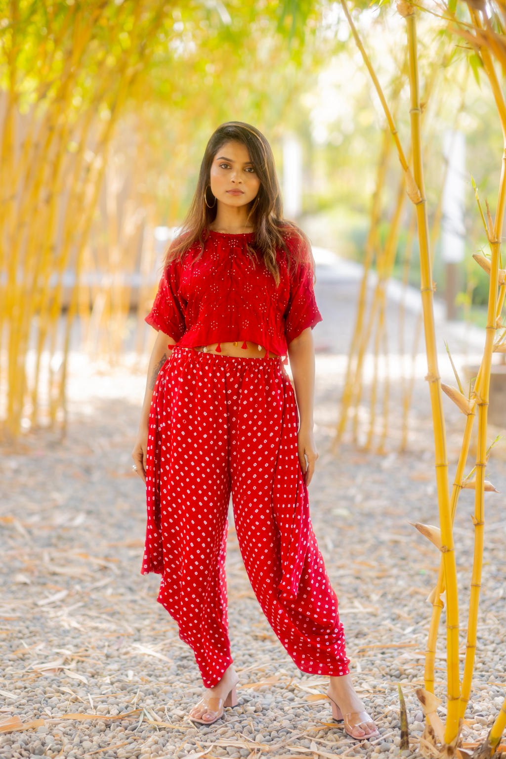 Red Crop Top with Tassels