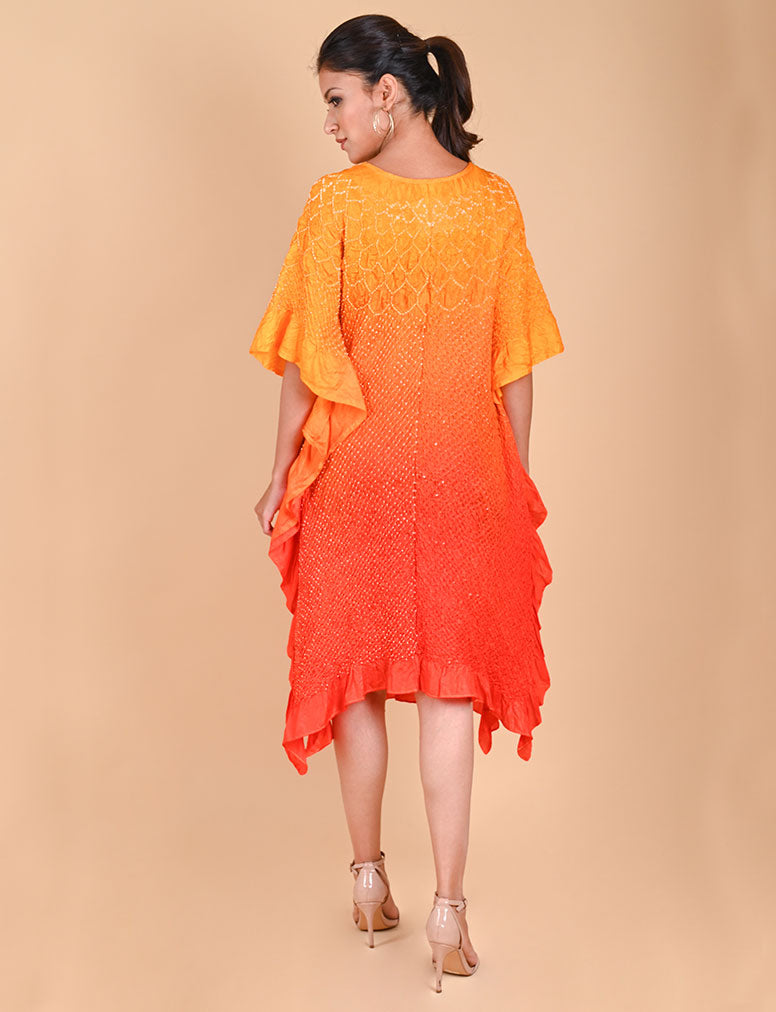 Sunflower Kaftan-Yellow to Orange Shaded